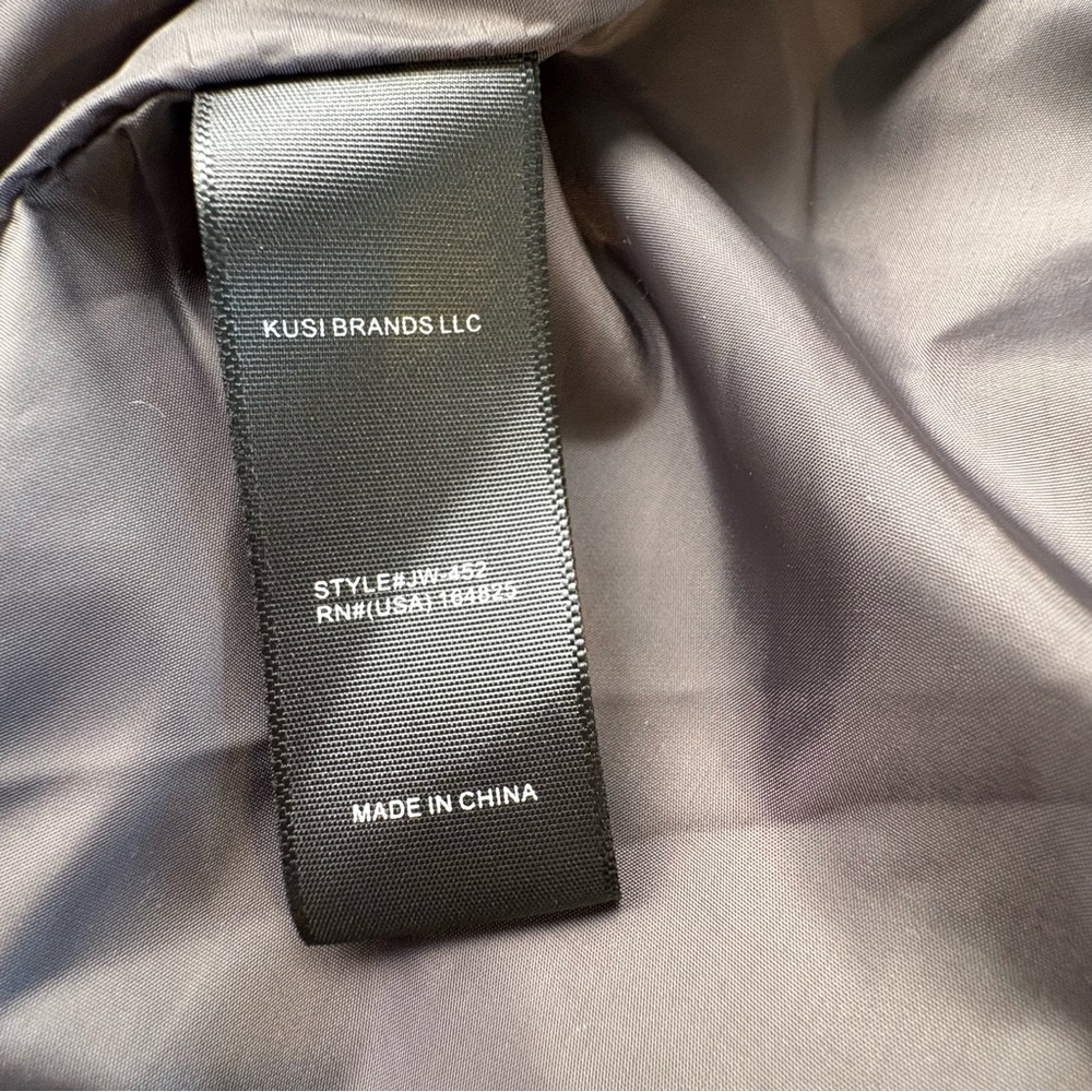Rebecca Minkoff Gray Collar Faux Fur Jacket Gold Zip Cropped At Waist Silk Inner - Picture 10 of 15